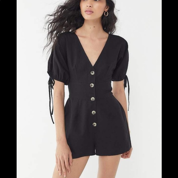 UO Lily linen button front romper - NWT - Picture 1 of 6